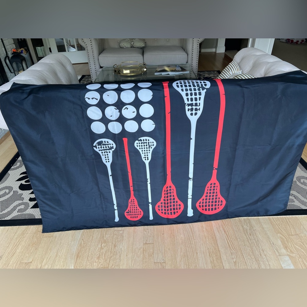 Lacrosse Themed Black and Red Banner